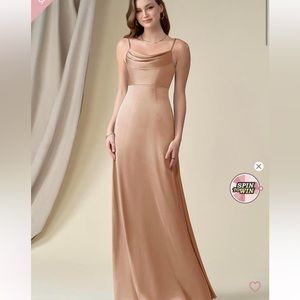 Azazie satin esmee dress size 14 NWT English rose